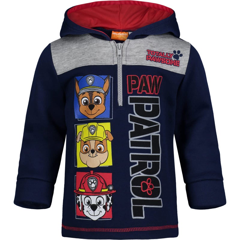 Nickelodeon Paw Patrol Chase Marshall Rubble Toddler Boys Fleece Half Zip Hoodie Navy 3T - Image 1